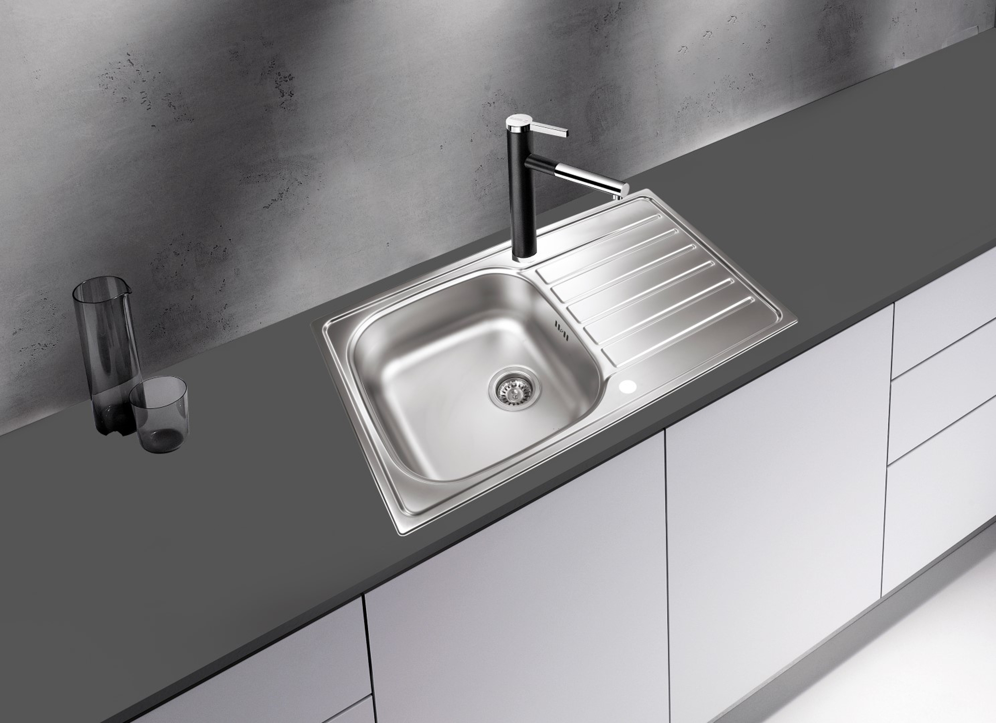 Spüle Edelstahlspüle Einbauspüle Küchenspüle Spülbecken Edelstahl 86x50